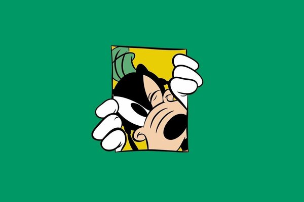 Goofy tente de sortir du fond vert