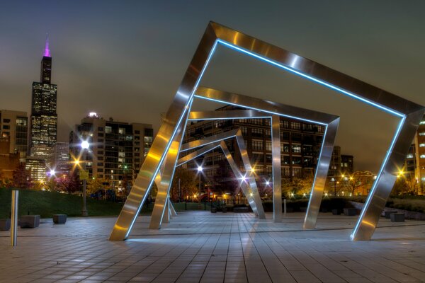 Parque en los Estados Unidos, esculturas modernas