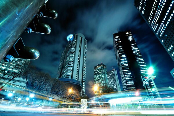 Fanari città di notte a Tokyo in Giappone