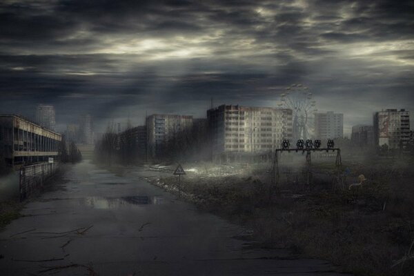 Verlassene einsame Stadt Pripyat