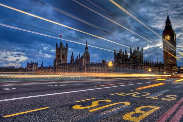 The night sky and the streets of London