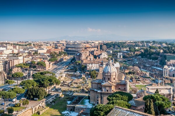 Vista dall alto del Colosseo italiano