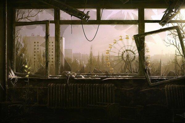 Creepy Pripyat - view from the window