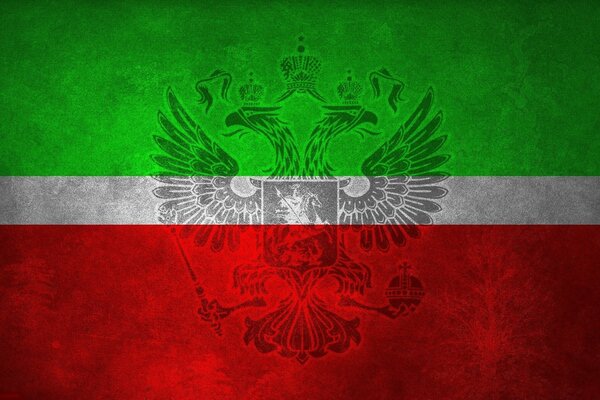 Flag of Tatarstan with an eagle in the middle