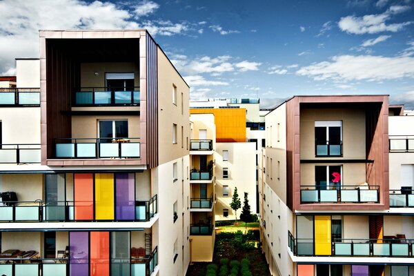 Urban architecture of houses in France