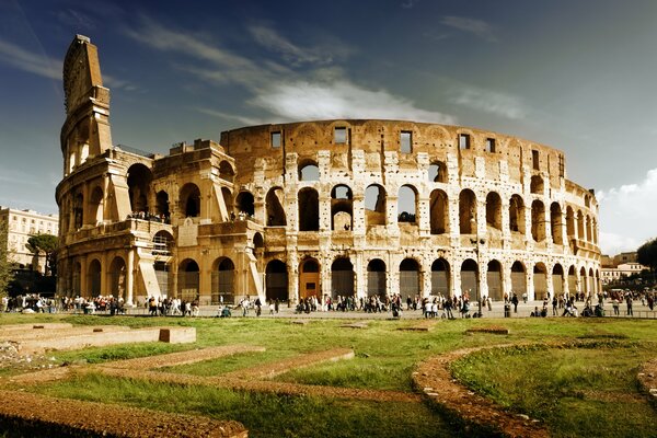 An ancient amphitheater. History of Italy