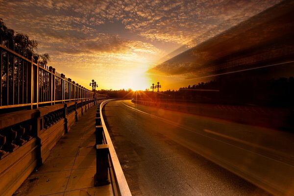 La route vers les rayons du soleil