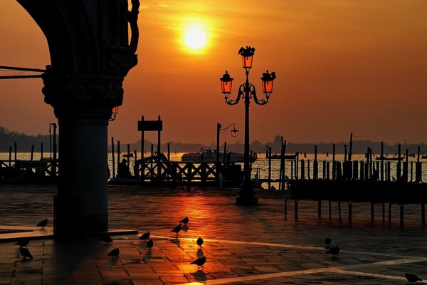 Sonnenuntergang Italien san Marokkos Platz