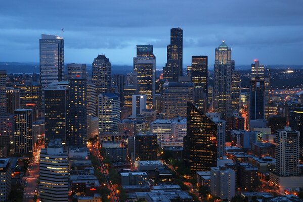 Washington at night in beautiful lights