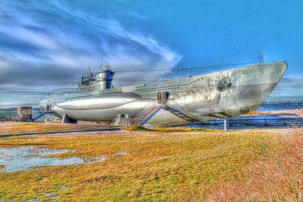 Submarine on land