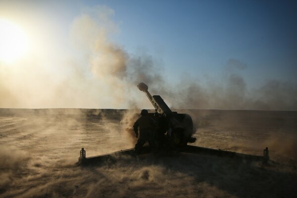 Military equipment: D-30A howitzer