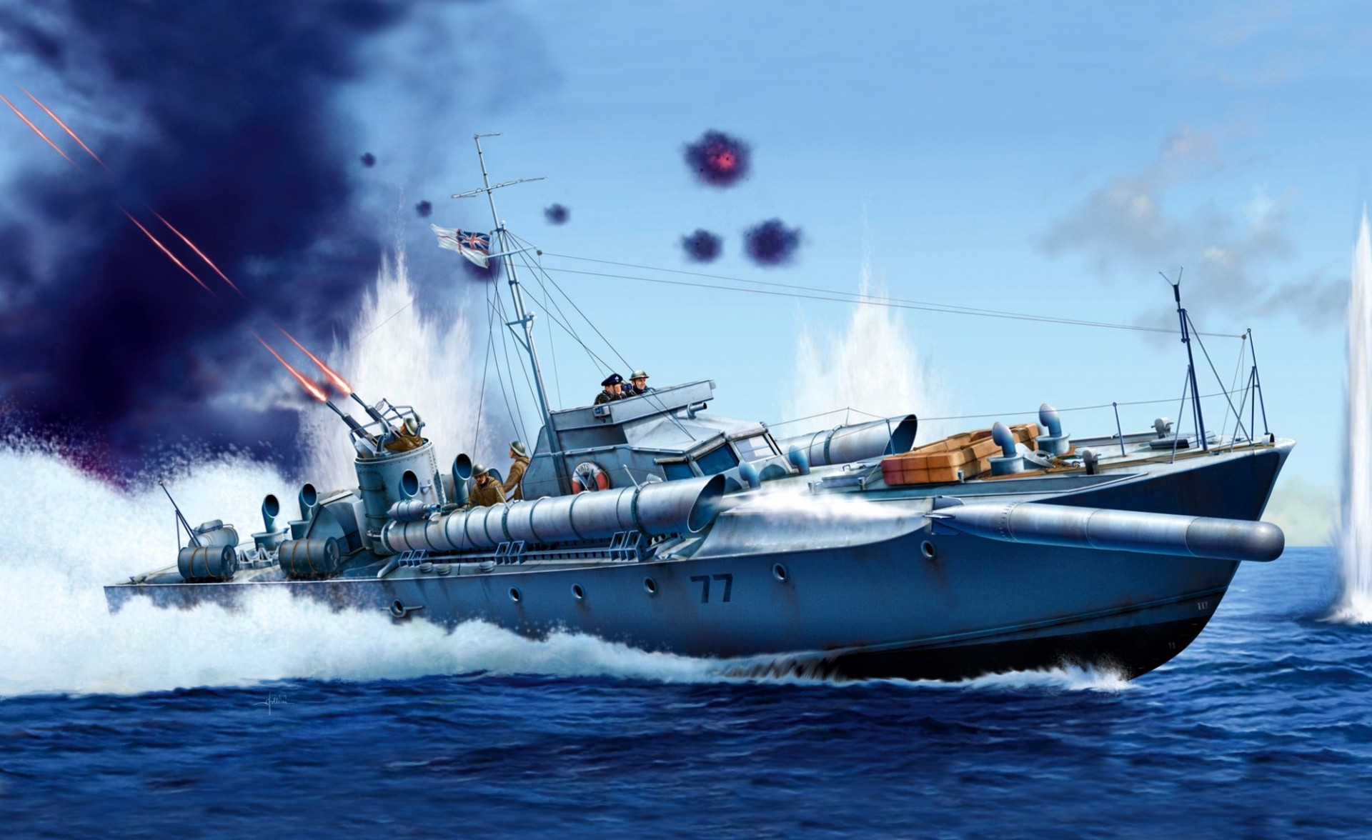 arte 4-pequeño barco aire artista cargas de profundidad reino unido tres armamento oscuro ww2 motor torpedo 72-6 rápido 40 nudos zkipage nave 2x 533-mm máquina aparato vickers ametralladora 10-13 personas mar ligero bombardero batalla