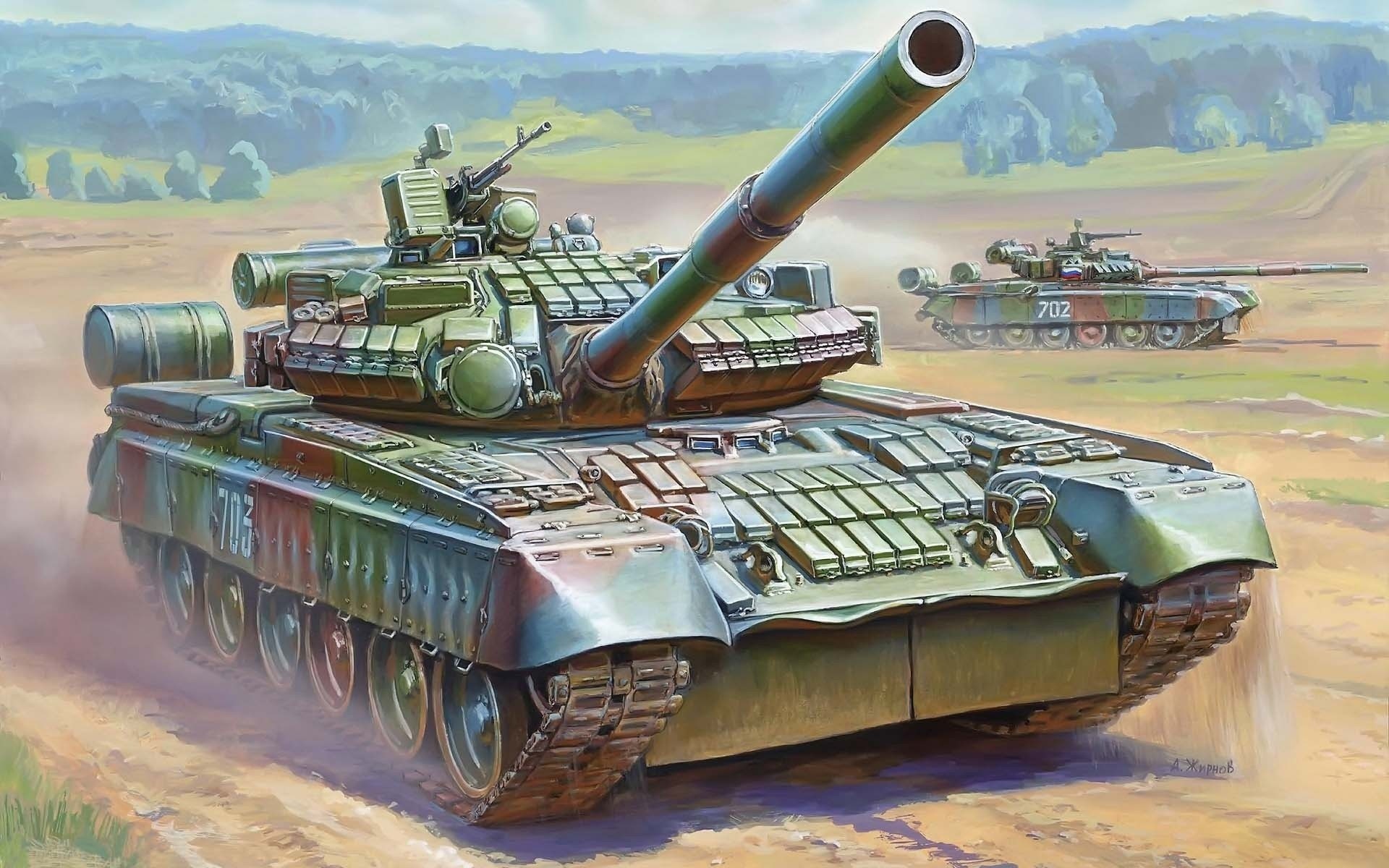 mois réservoir russe militaire 125-mm principal t-80bv