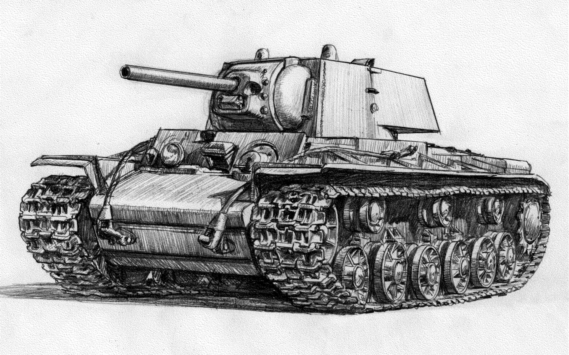 tanque cuadrado dibujo kv-1 abstracción soviético