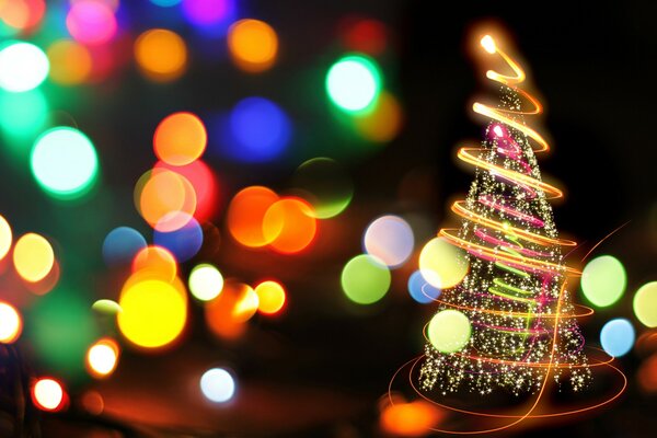 Árbol de Navidad en luces para Navidad