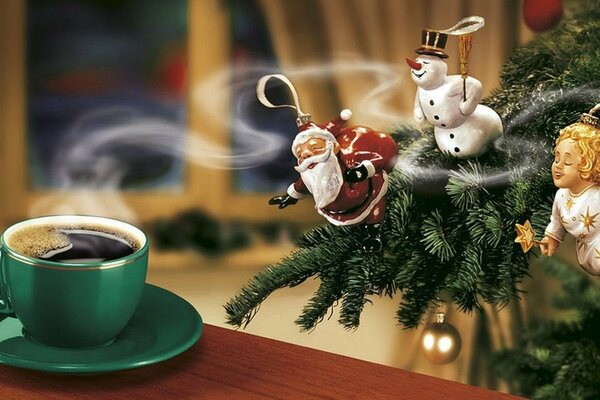 Caffè profumato con albero di Natale