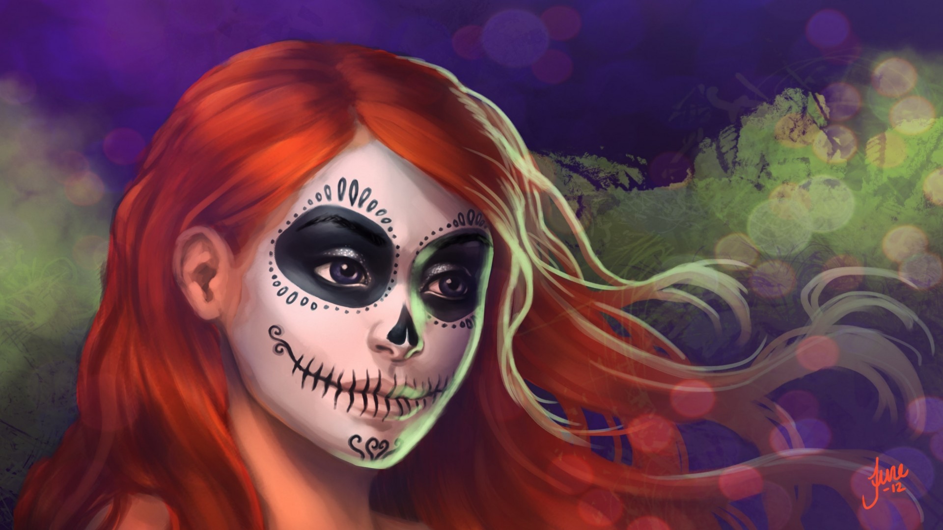 halloween art face girl