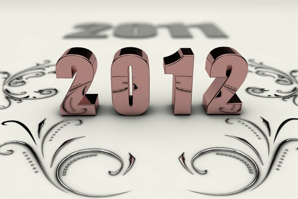Tarjeta de felicitación de año nuevo 2012 sobre un fondo claro