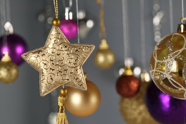 Hermosa imagen de año nuevo en Navidad con una estrella
