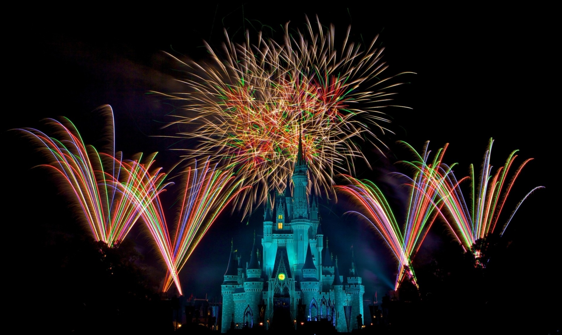 night fireworks disney magic kingdom christmas decoration