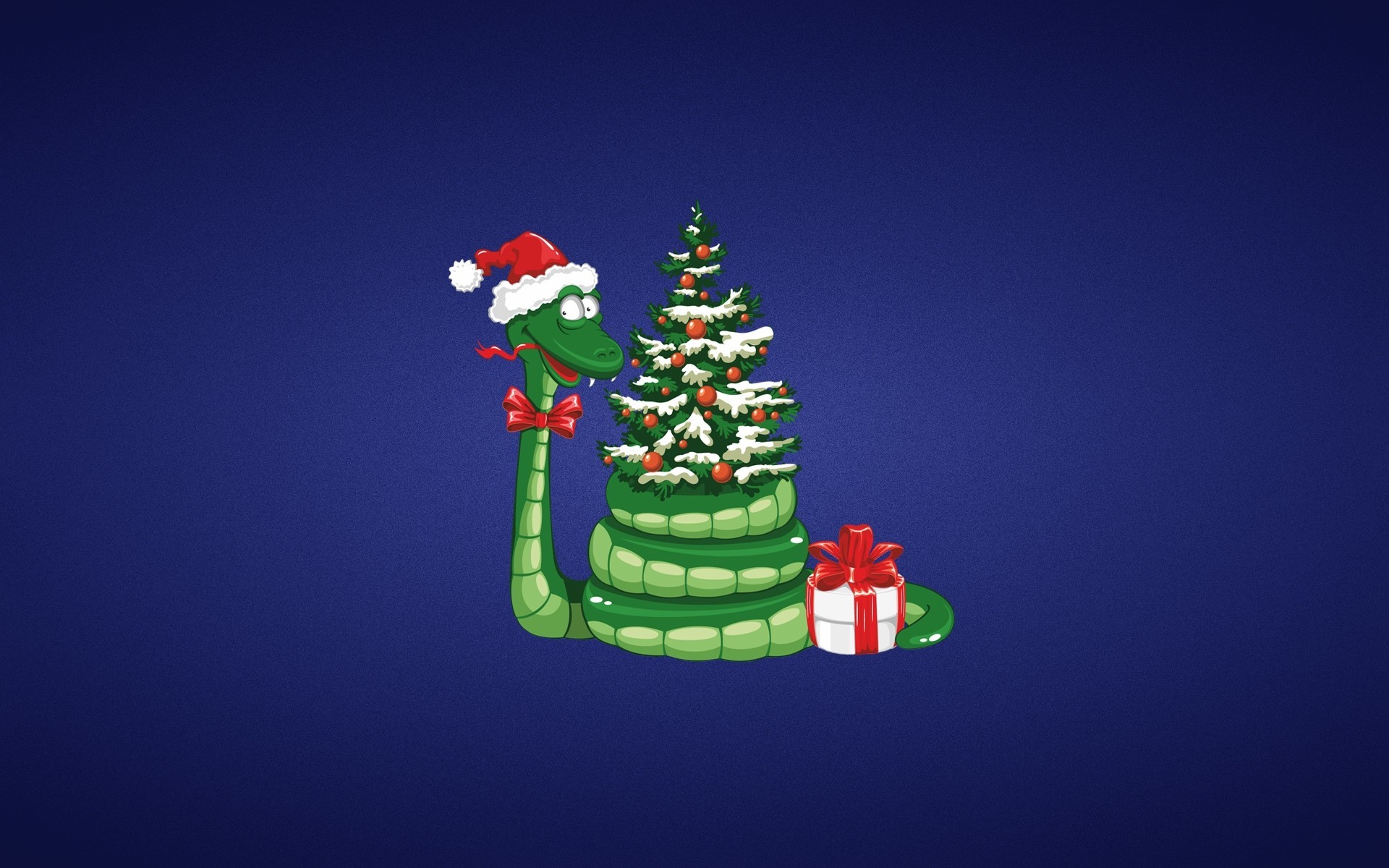 albero di natale arco capodanno cappello di natale giocattoli sfondo viola serpente regalo verde