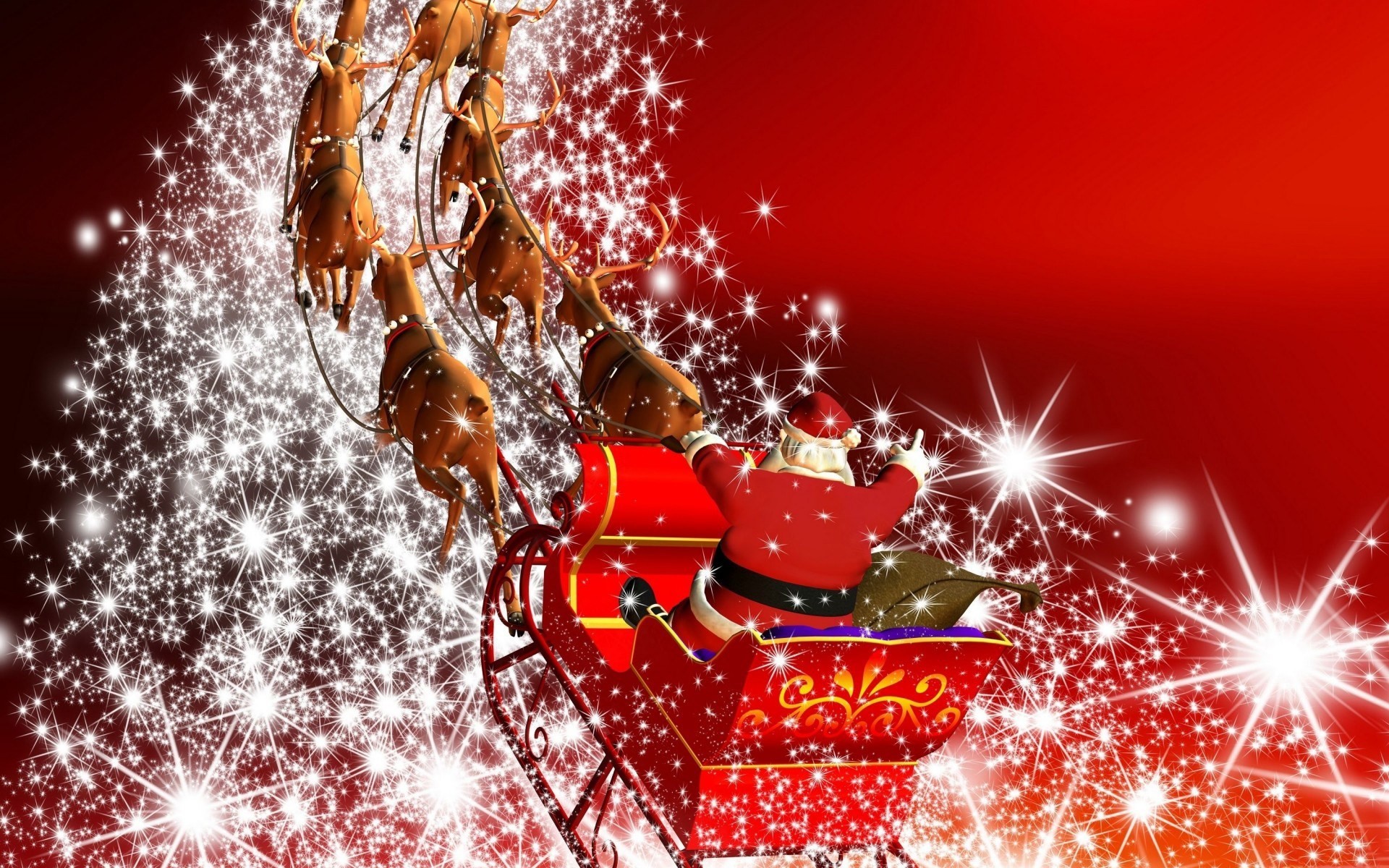 flicker new year sledge bag reindeer santa