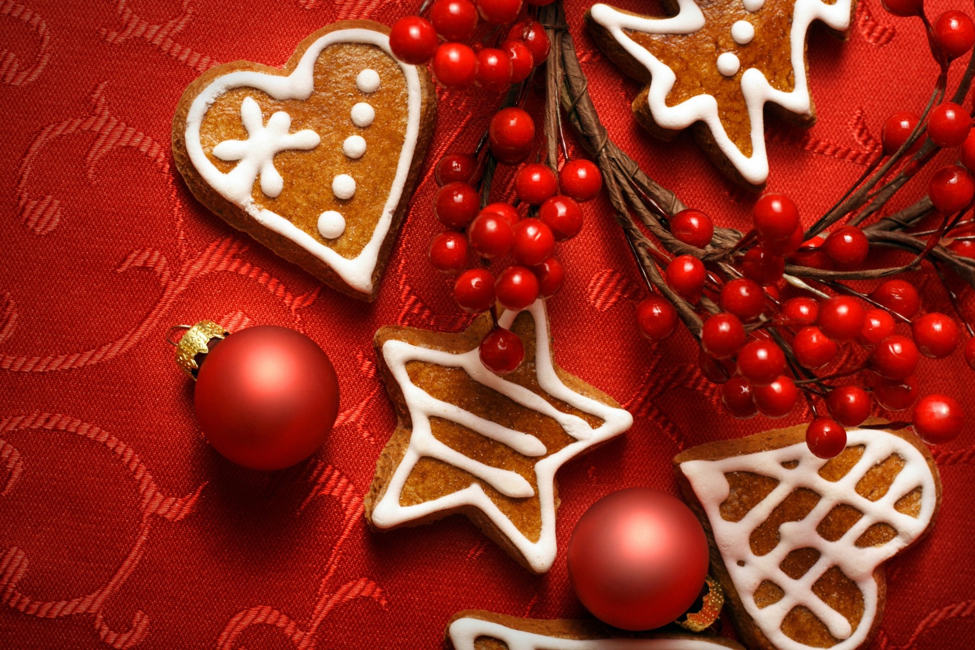 bolas navidad año nuevo galletas bayas juguetes rama