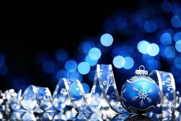 Christmas tree decoration on a blue background