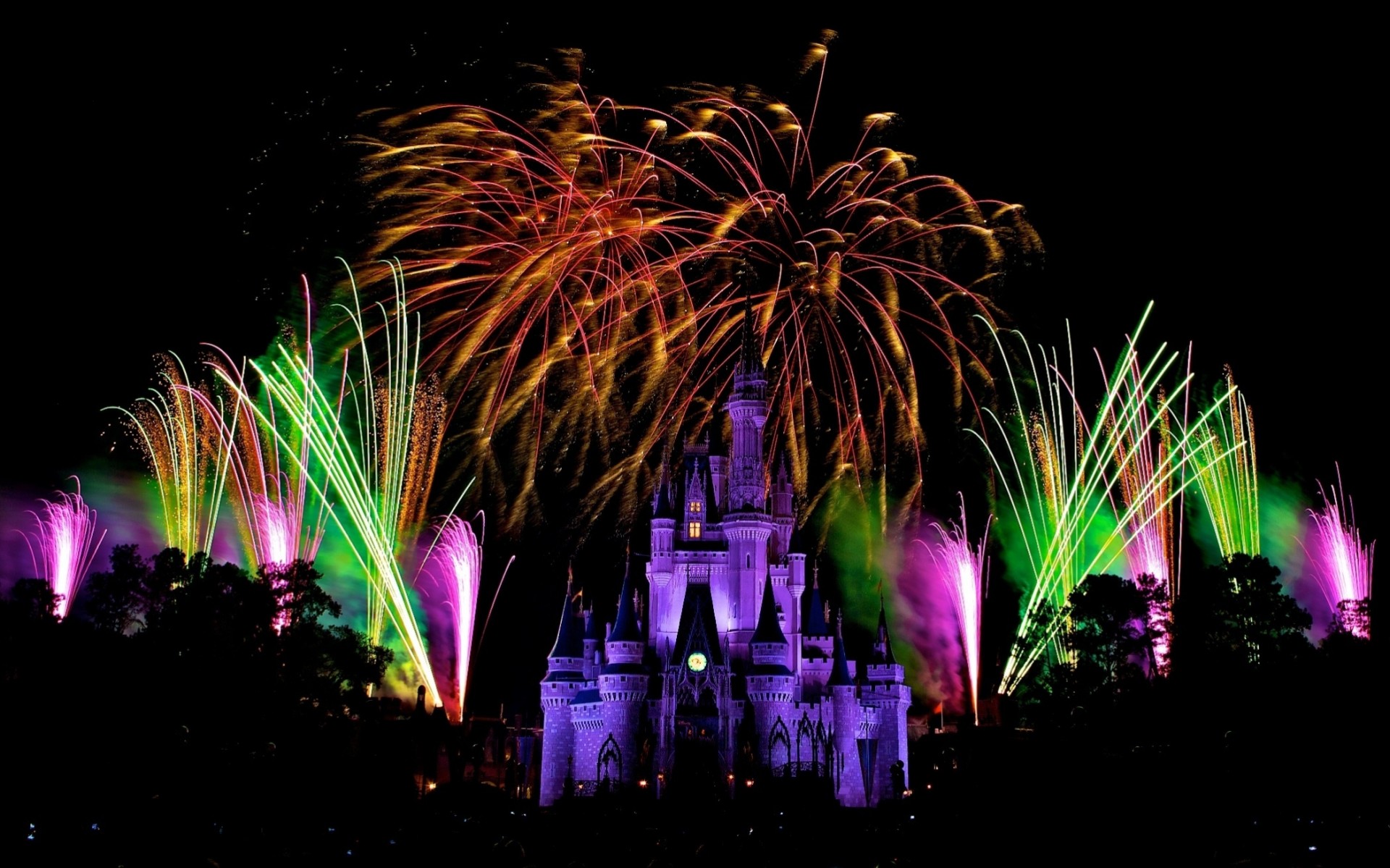 notte fuochi d artificio disney magic kingdom decorazione di natale