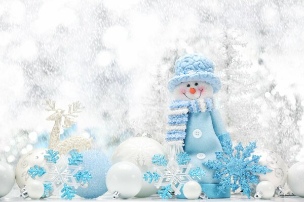 Juguetes de muñeco de nieve de Navidad con bolas