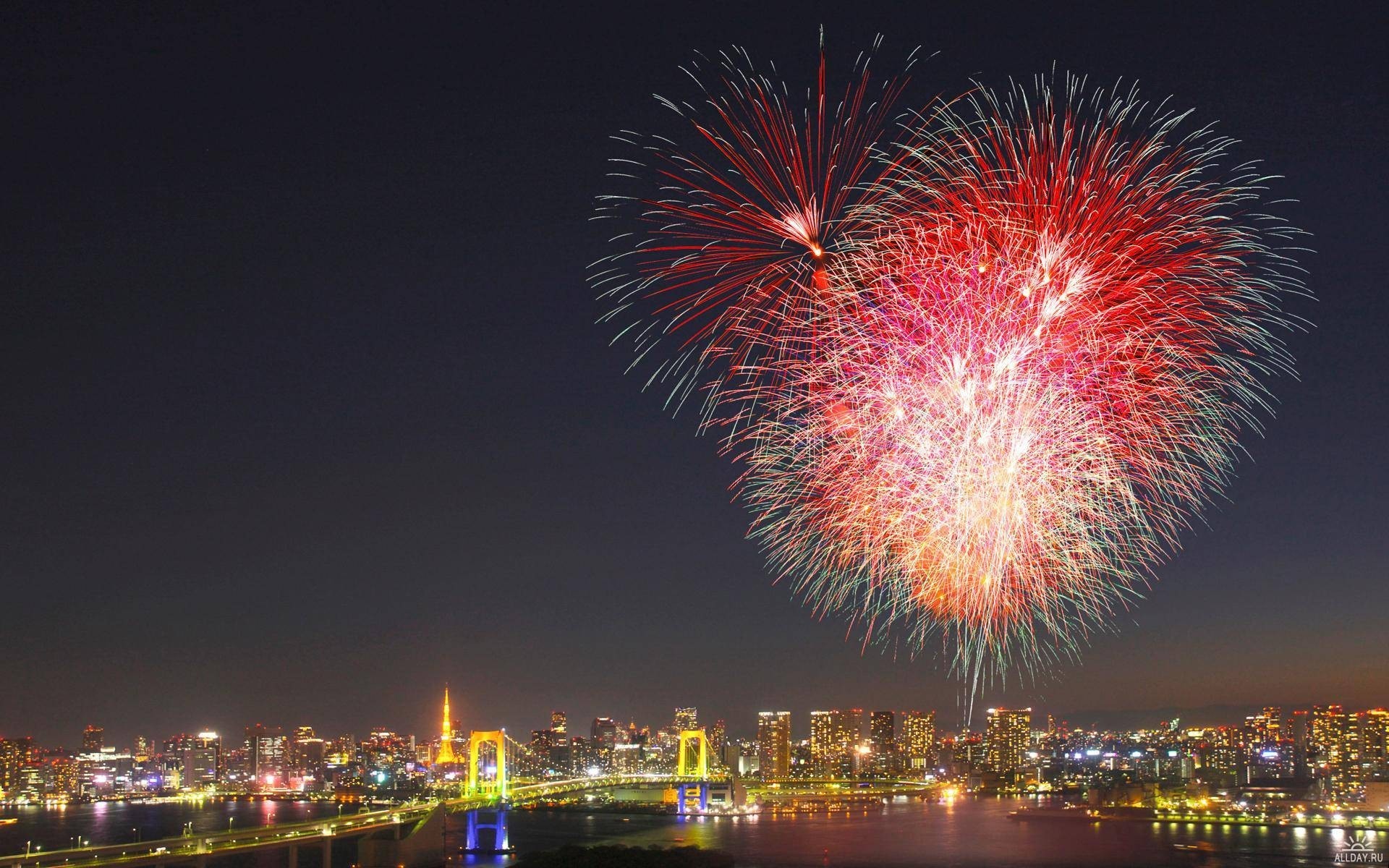 feuerwerk nacht stadt