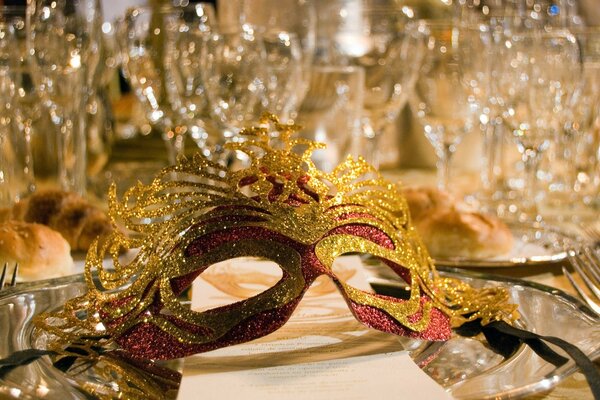 New Year s Eve is all in the feast masks everywhere and glasses