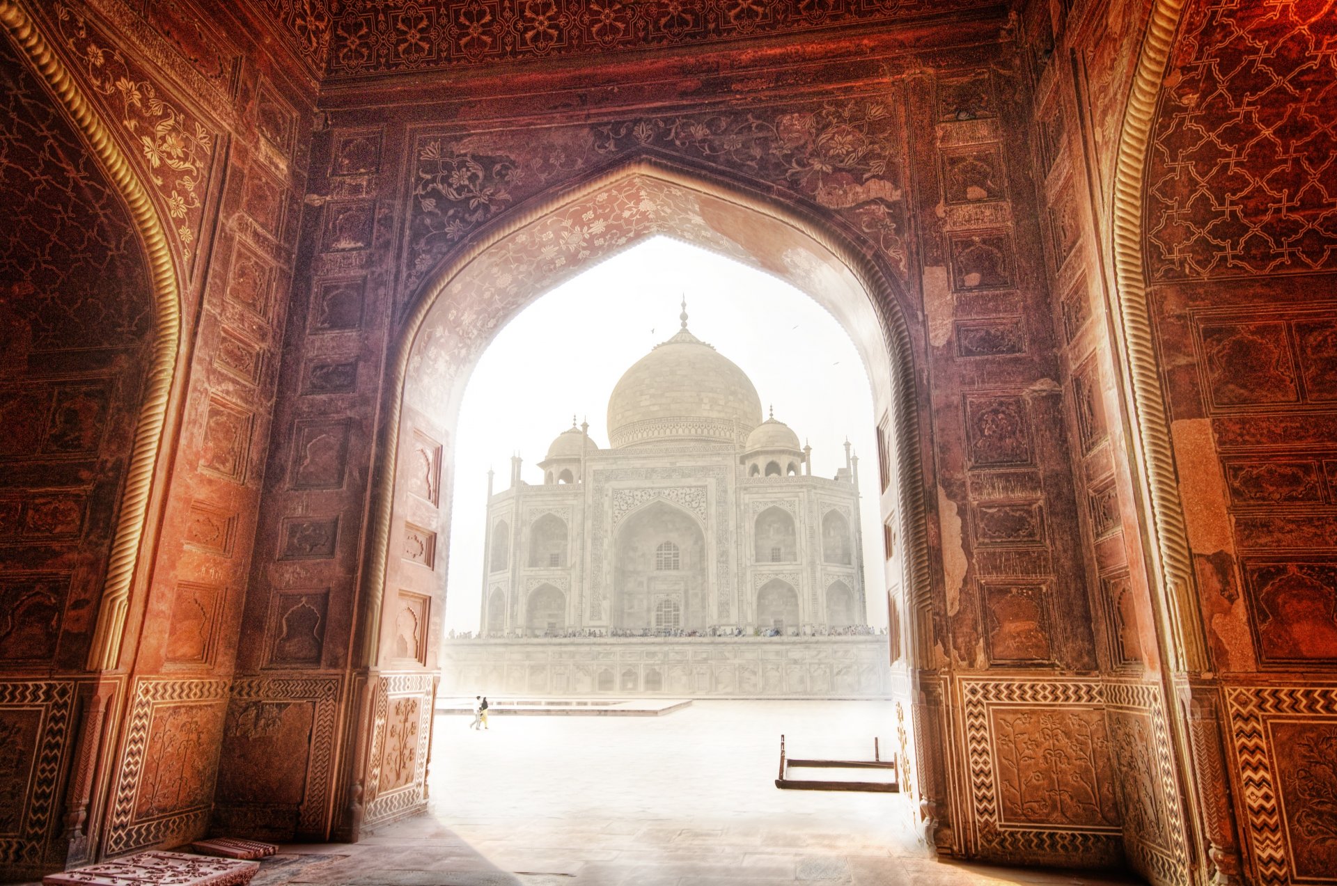 taj mahal mosque india landscape