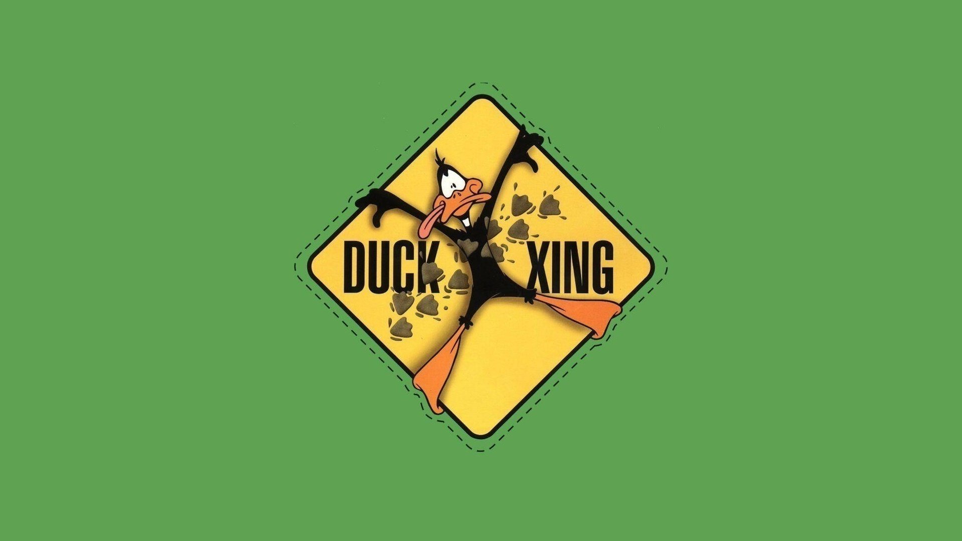 minimalism daffy duck green looney tune