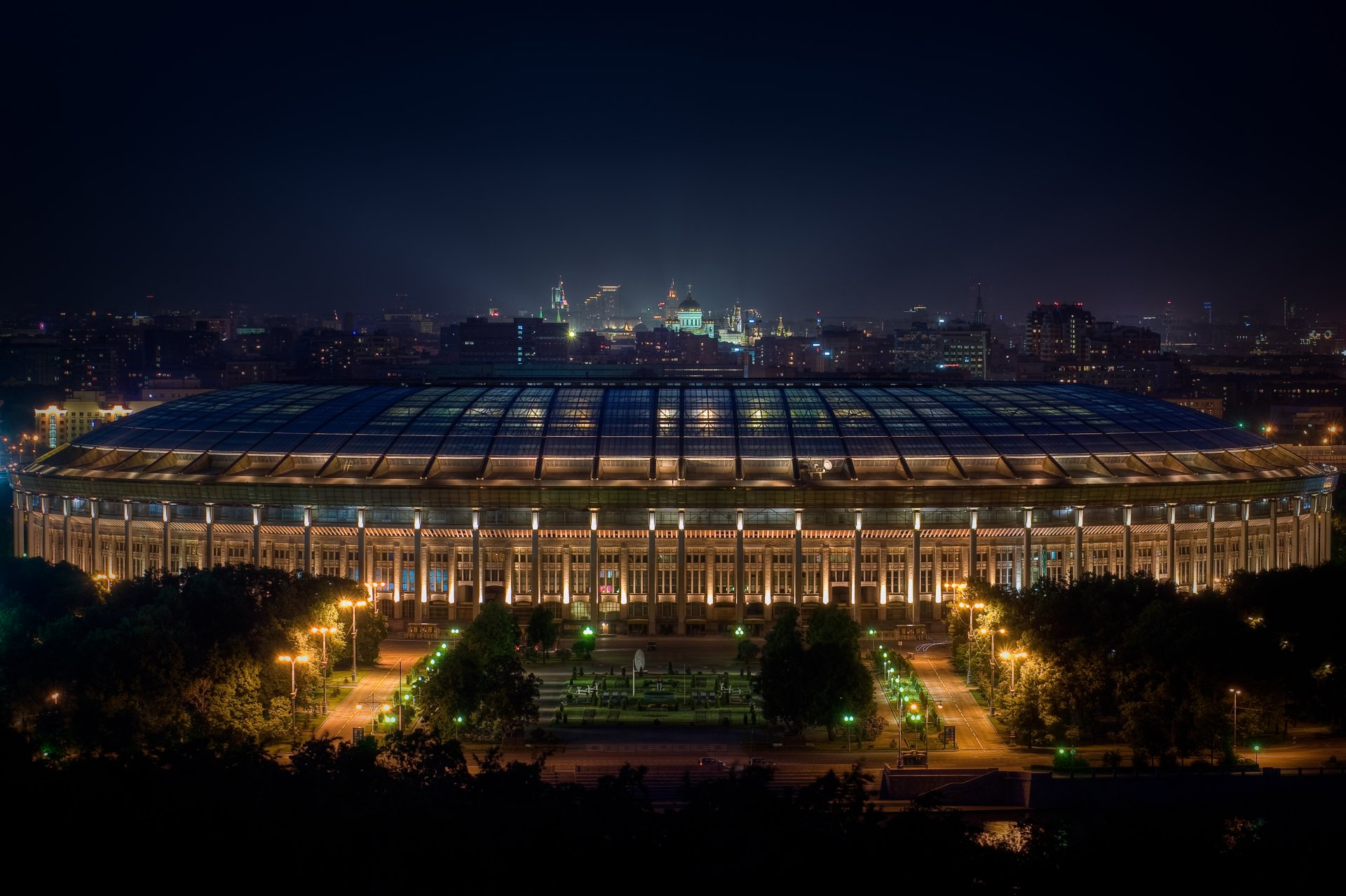 moskau arena nacht lichter