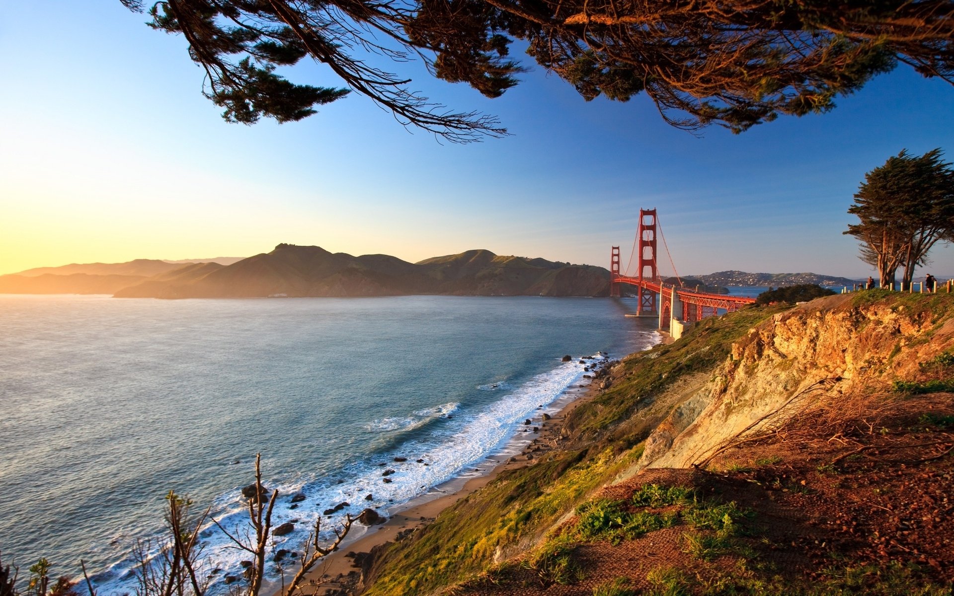 san francisco golden gate paesaggio paesaggio città ponte vista angolo foto foto ponti strada