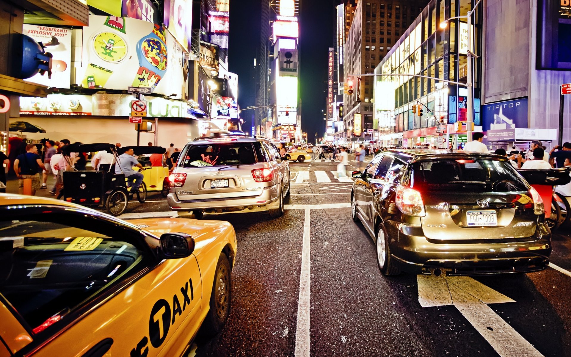 traffic jam new york city vereinigte staaten nacht