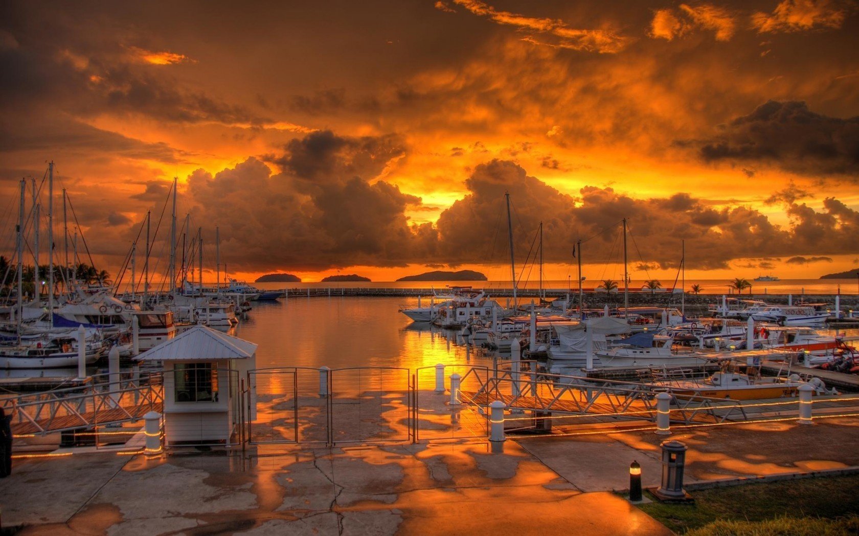 nuages quai coucher de soleil mer nuages