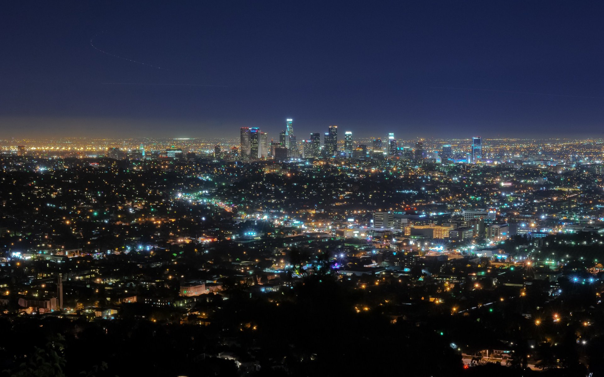 los ángeles california sur de california estados unidos centro noche luces