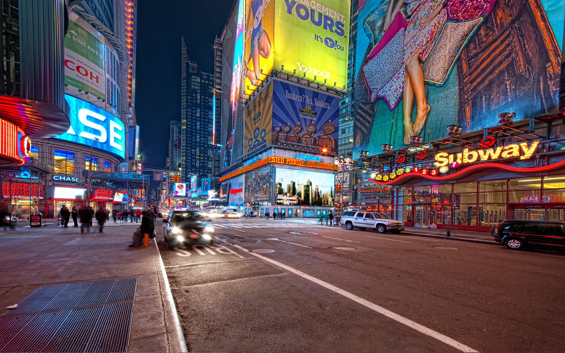 new york états-unis times square 42e et 7e nuit