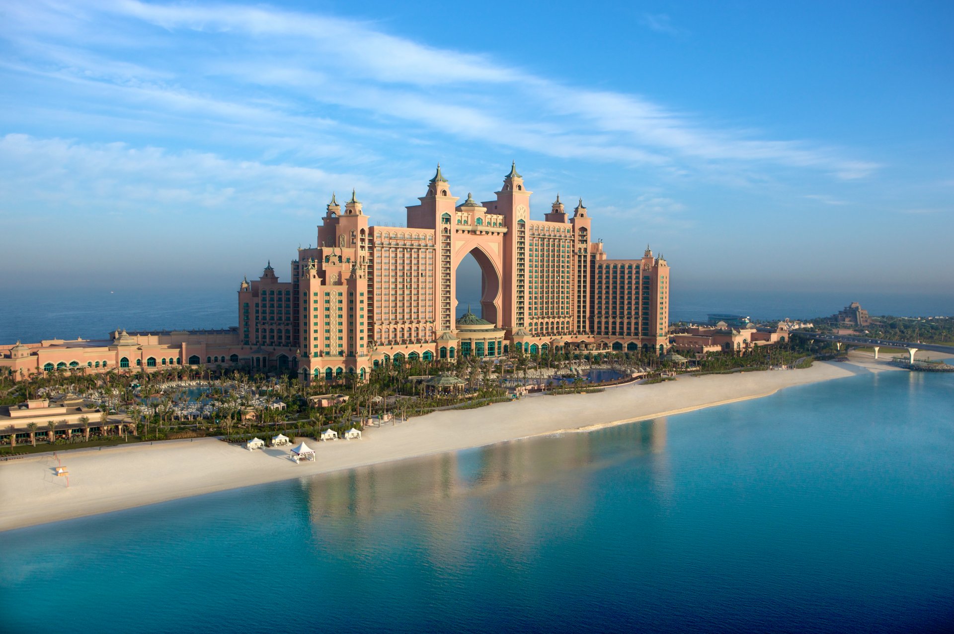 atlantis palm tree atlantis city hotel jumeirah dubai landscape sea hotel uae wallpaper