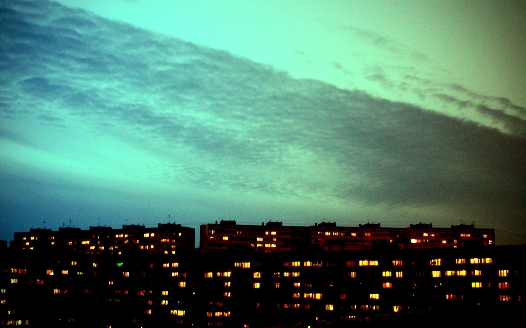 stadt nacht fenster häuser himmel