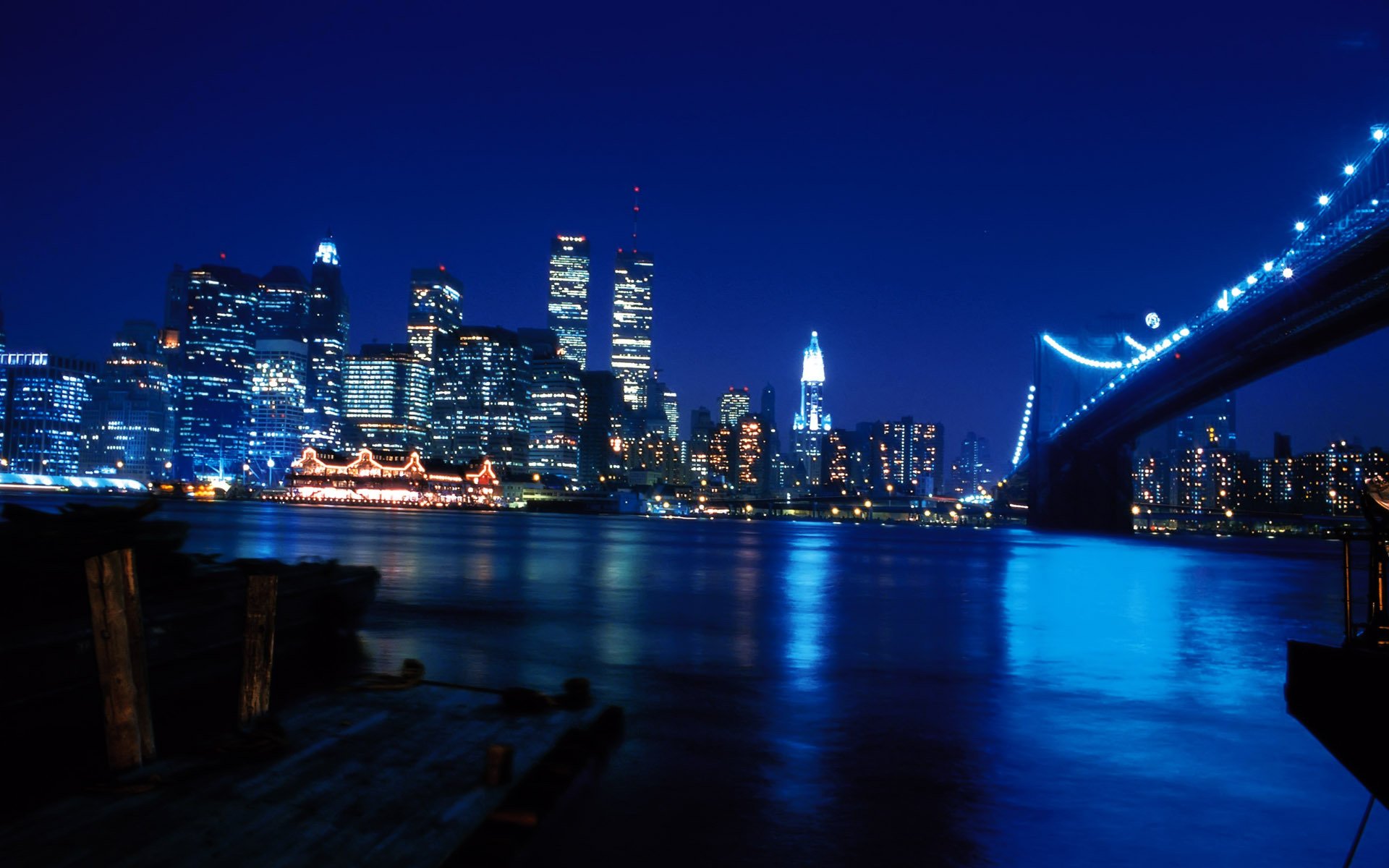 cci nueva york world trade center torres gemelas wtc 11 de septiembre rascacielos río puente noche ciudad manhattan fondo de pantalla