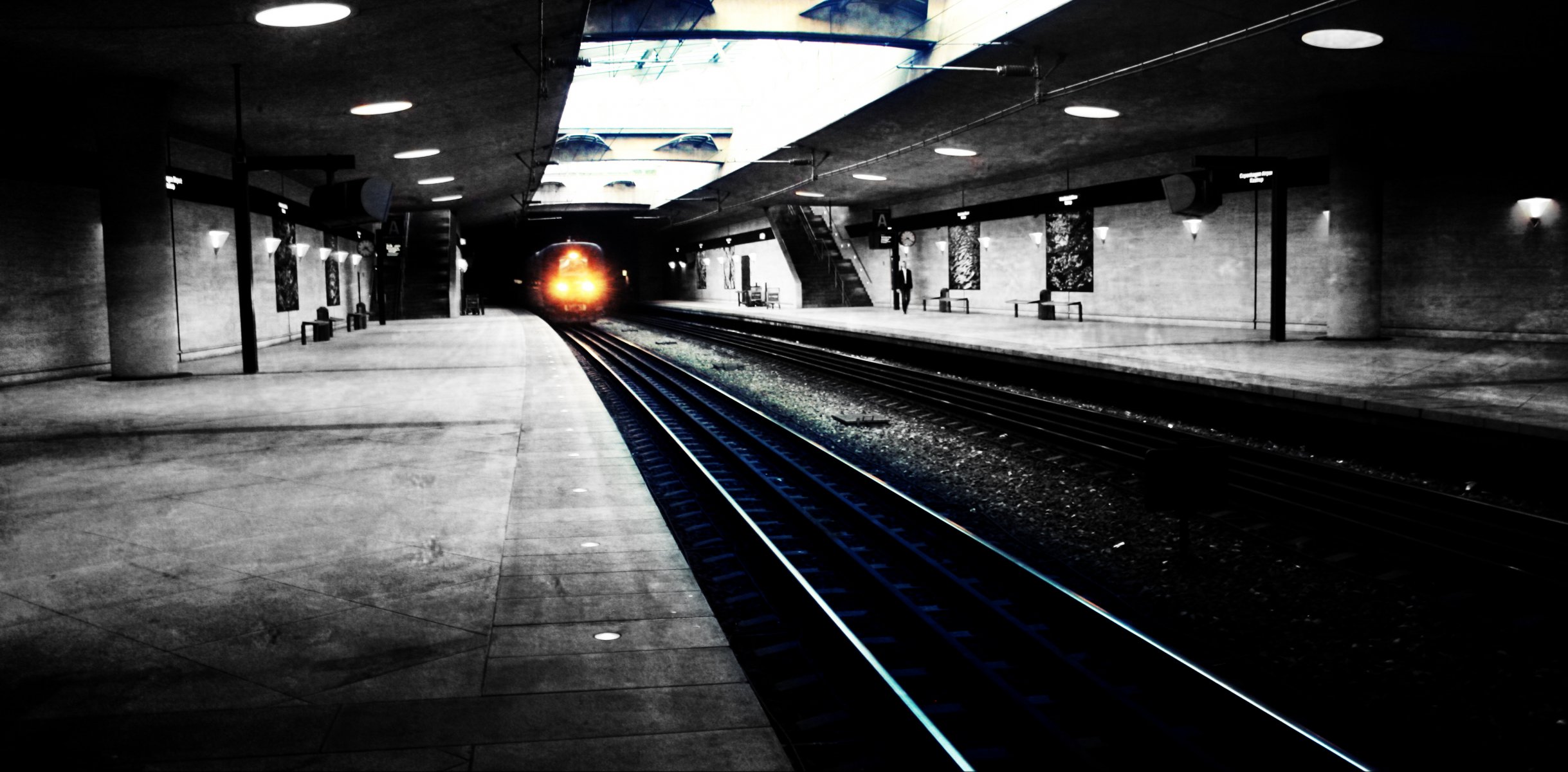 ville métro métro rails voies train lumière fond d écran