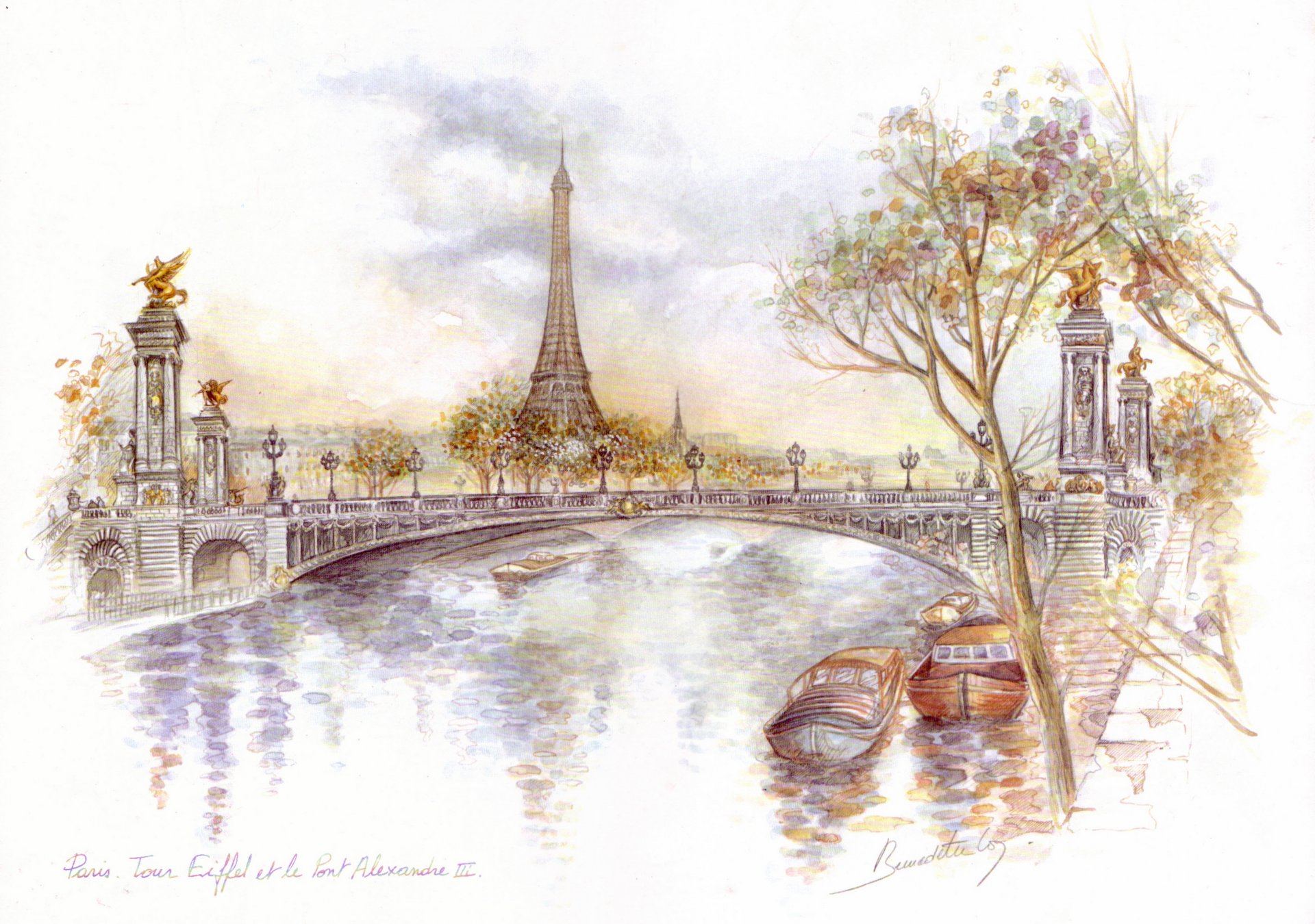 paris eiffel tower alexander iii bridge