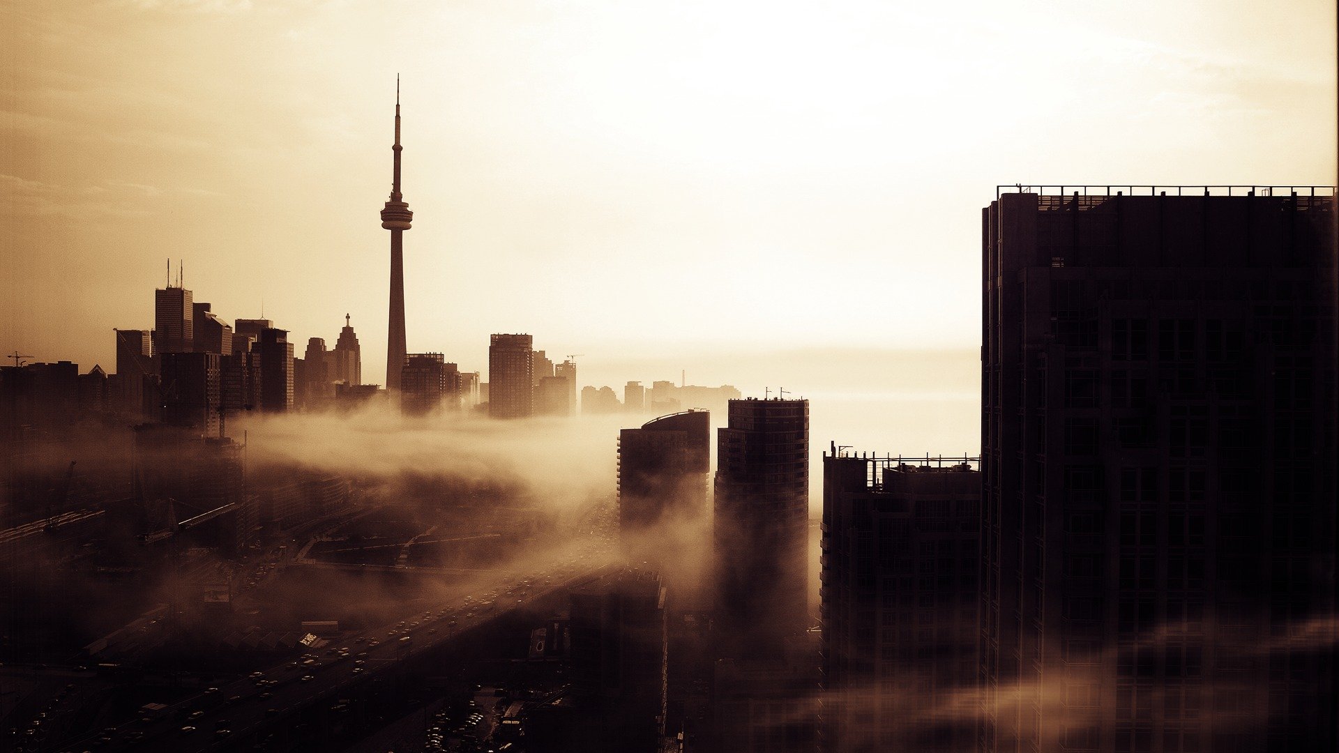 canada toronto city metropolis buildings buildings houses roads traffic wallpaper