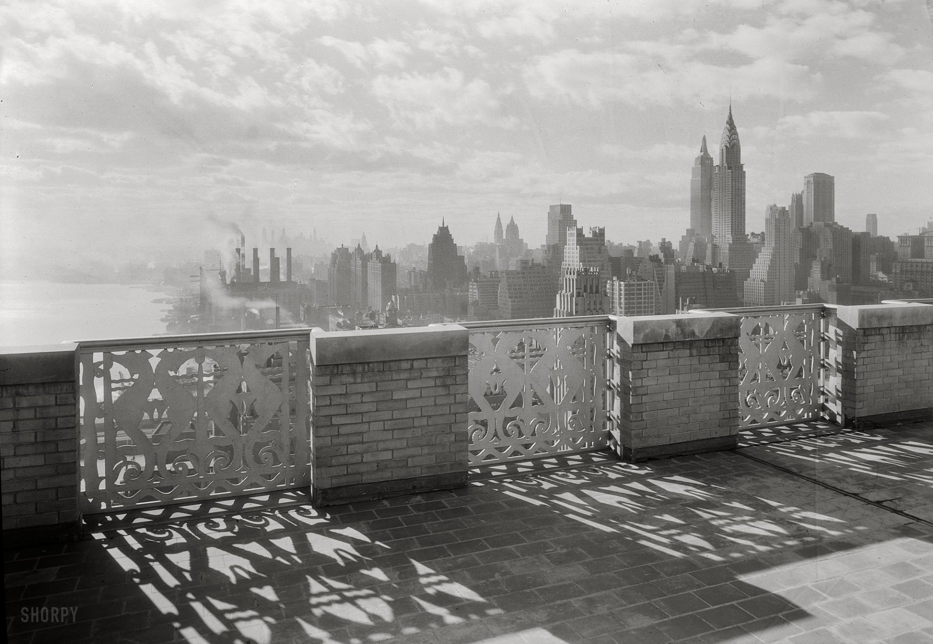 new york 1931 dicembre fabbrica ponte di osservazione retro fotografia carta da parati