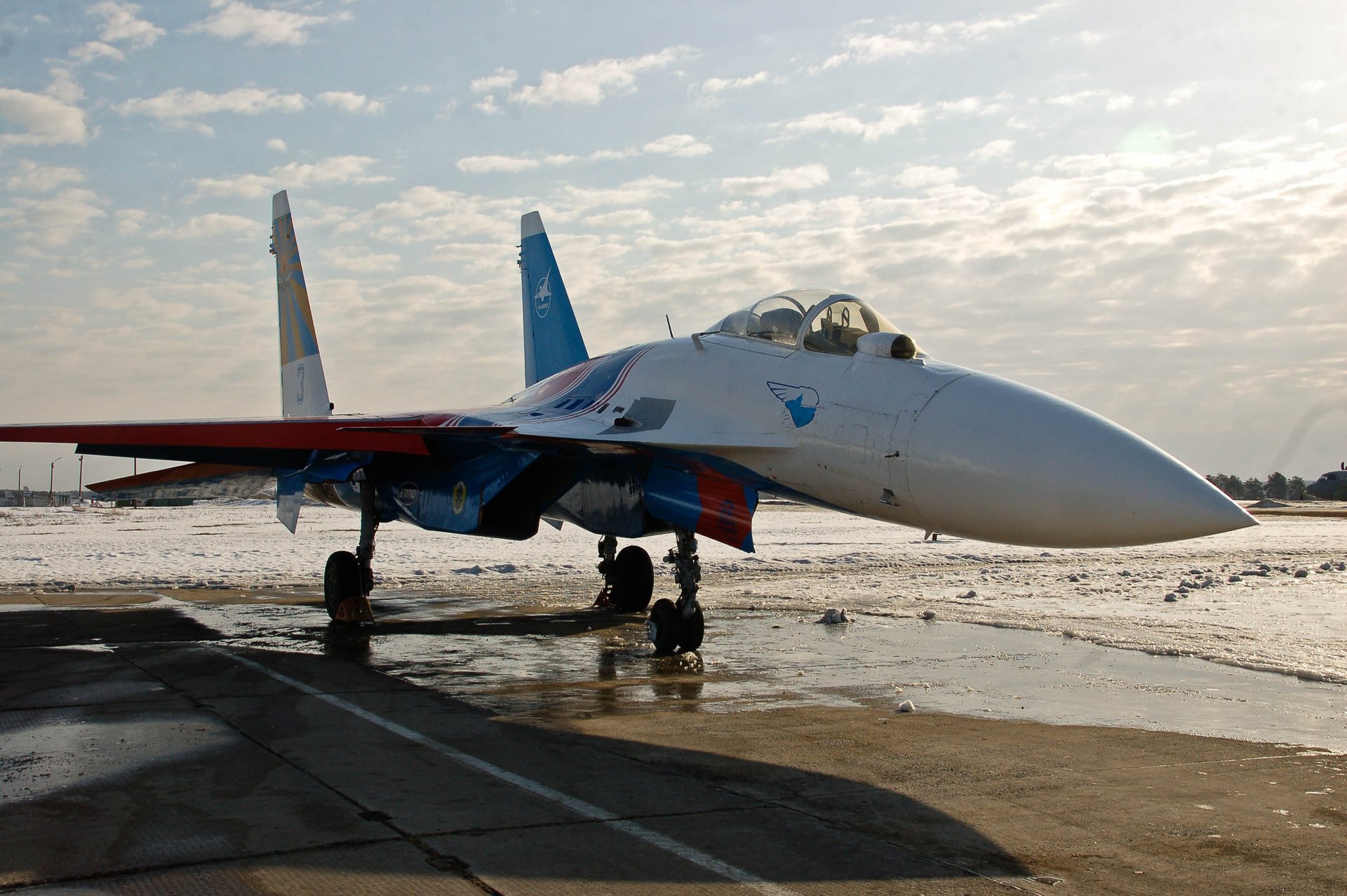 cavalieri russi aereo su-27 combattente