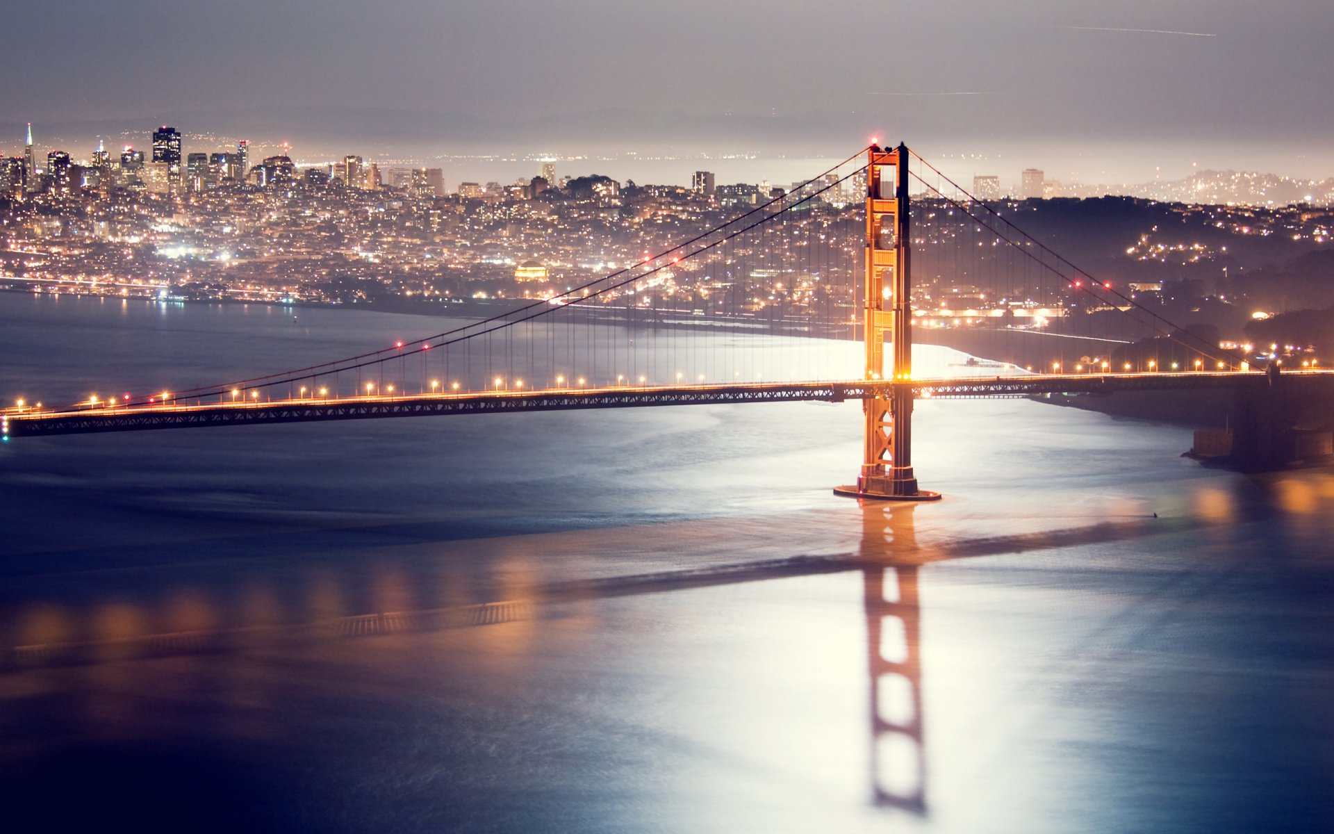 golden gate bridge san francisco nuit pont lumières