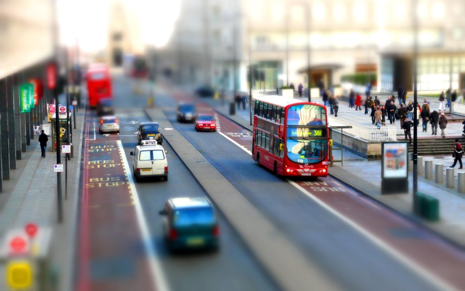 londres inglaterra calle autobús de dos pisos cambio de toldo ciudad